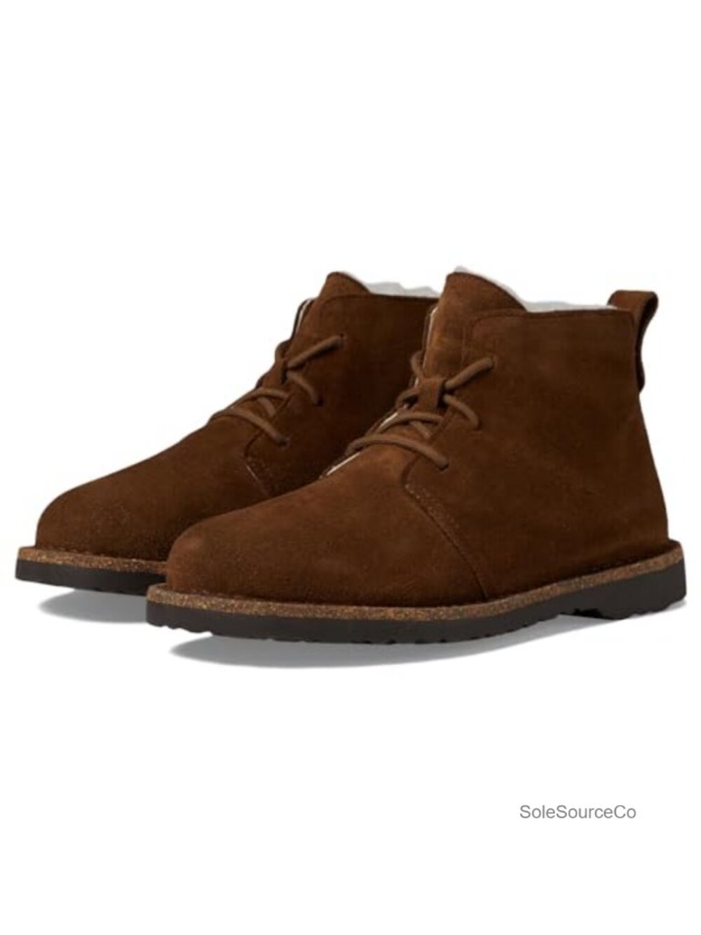 Suede Shearling Lined Chukka Booties Lace-Up Ankle Boots
